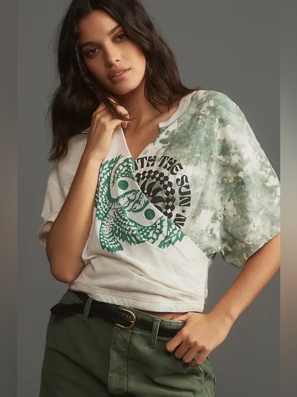 Rare Anthropologie x Real Fun, Wow! X Pilcro Wrap Band Graphic Tee